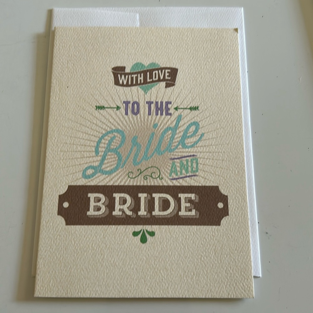 NEW Carte Calypso Bride & Bride Same Sex Wedding greeting Card Mrs & Mrs 👰👰